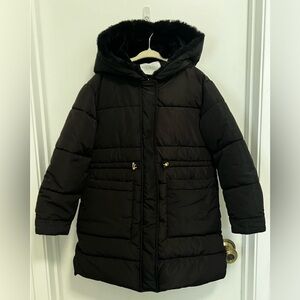 Zara Girl Black Midi Puffer Jacket